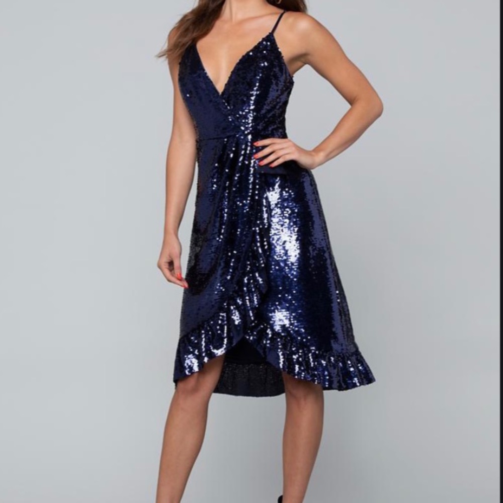 Bebe sequin wrap dress XS